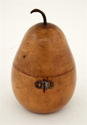 Lot 388 - George III Fruitwood Pear-Form Tea Caddy Early...