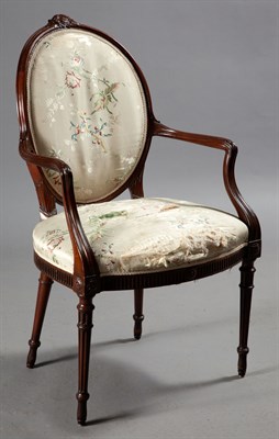 Lot 128 - George III Style Mahogany Open Armchair Height...