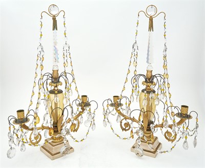 Lot 395 - Pair of Baltic Neoclassical Clear and...