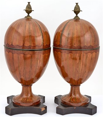 Lot 385 - Pair of George III Inlaid Satinwood, Mahogany...