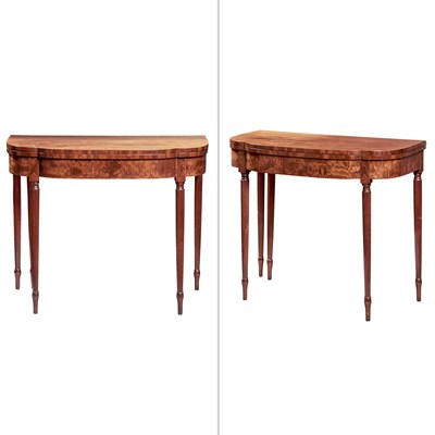 Lot 253 - Pair of Federal Carved and Veneered Mahogany...