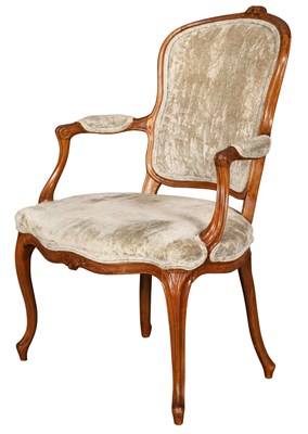 Lot 151 - Louis XV Upholstered Beechwood Fauteuil Height...
