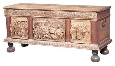 Lot 126 - North European Renaissance Style Oak Coffer...