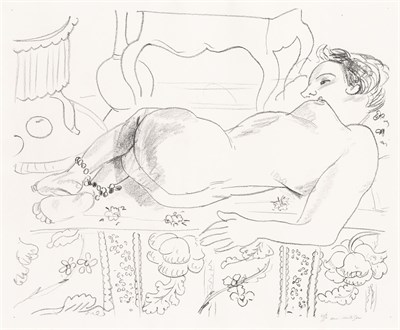Lot 101 - Henri Matisse NU COUCHÉ SUR SOL FLEURI (D....