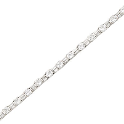 Lot 298 - Platinum and Diamond Bracelet
