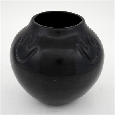 Lot 393 - Pueblo Vase with Bear Paw Design Height 9 1/2...