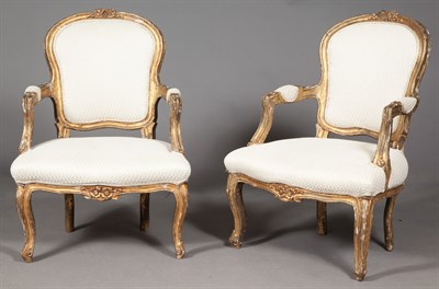 Lot 204 - Pair of Continental Rococo Style Giltwood...