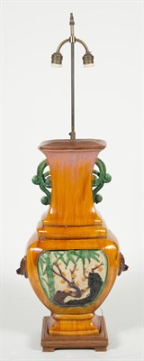 Lot 275 - Chinese Glazed Pottery Vase as Lamp Height 26...