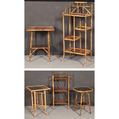 Lot 339 - Group of Bamboo and Lacquer-Mounted Furniture...