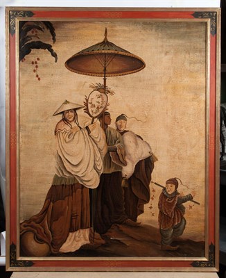 Lot 100 - Framed Chinoiserie Painted Panel Height...