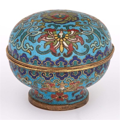 Lot 329 - Chinese Cloisonné Enamel Circular Box Height 3...