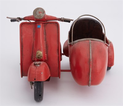 Lot 34 - Toy Vespa Scooter with Sidecar 20th Century...