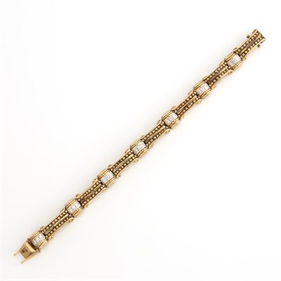Lot 2044 - Gold and Diamond Bracelet