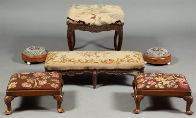 Lot 402 - Group of Six Footstools Comprising a pair of...