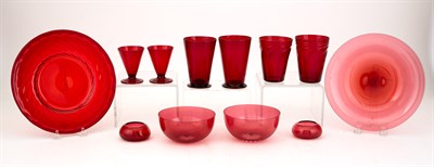 Lot 146 - Group of Ruby Glass Tableware 19th century...
