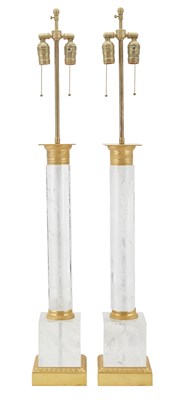 Lot 307 - Pair of Rock Crystal and Gilt-Metal Mounted...