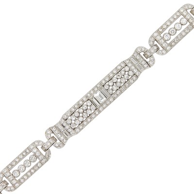 Lot 334 - Platinum and Diamond Bracelet