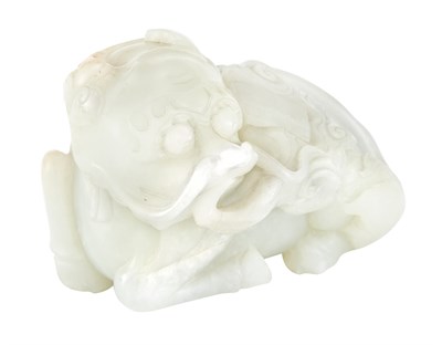 Lot 135 - Chinese White Jade Figure of a Qilin 19th...