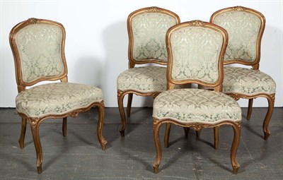 Lot 471 - Set of Four Swedish Rococo Giltwood Side...