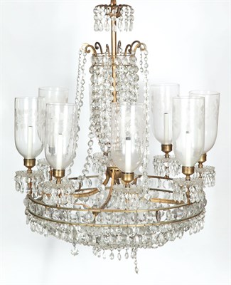 Lot 461 - Regency Style Gilt-Metal and Cut-Glass Eight...