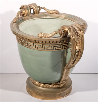 Lot 387 - Louis XVI Style Bronze Mounted Celadon Jardinière