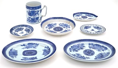 Lot 360 - Group of Seven Chinese Export Blue and White...
