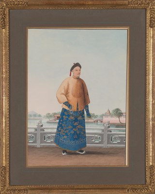 Lot 159 - Pair of Chinese Watercolors of a Manchu Prince...