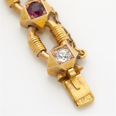 Lot 157 - Fabergé Jeweled Gold Bracelet Workmaster Oscar...