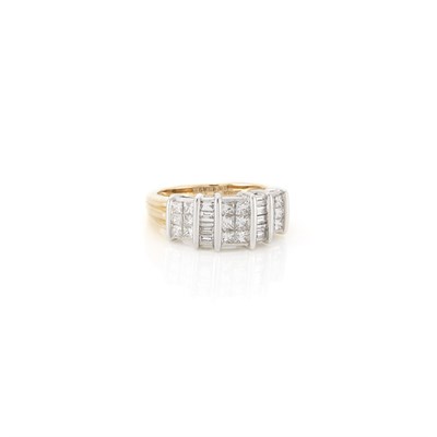 Lot 1202 - Two-Color Gold and Diamond Ring