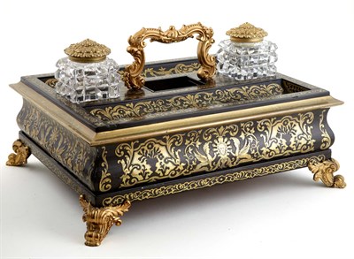 Lot 437 - George IV Ebonized and Gilt-Brass Standish...