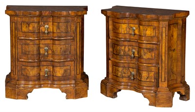 Lot 103 - Pair of Italian Baroque Style Walnut Small...