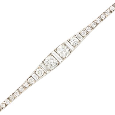 Lot 209 - Platinum and Diamond Bracelet
