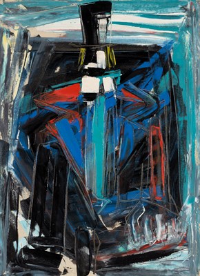 Lot 9 - Sixte Blasco Cuban, 1926-1996 Paliaccio Oil on...