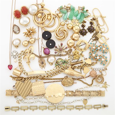Lot 1712 - Group of Gold, Diamond and Gem-Set Jewelry