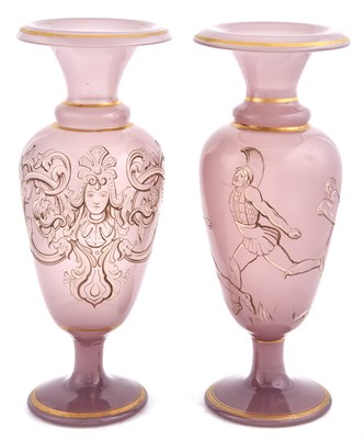 Lot 163 - Assembled Pair of French Violet Opaline Glass...