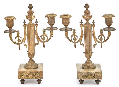 Lot 295 - Pair of Louis XVI Style Gilt-Metal and Marble...