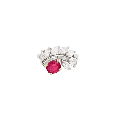 Lot 216 - Platinum, Ruby and Diamond Ring, Cartier