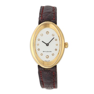 Lot 1729 - Gold and Diamond Wristwatch, Bulgari