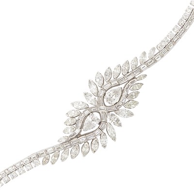Lot 475 - Platinum and Diamond Bracelet