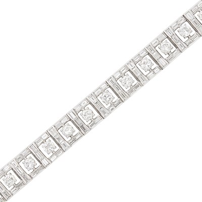 Lot 223 - Platinum and Diamond Bracelet