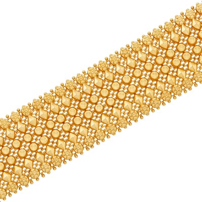 Lot 327 - Wide Gold Mesh Bracelet