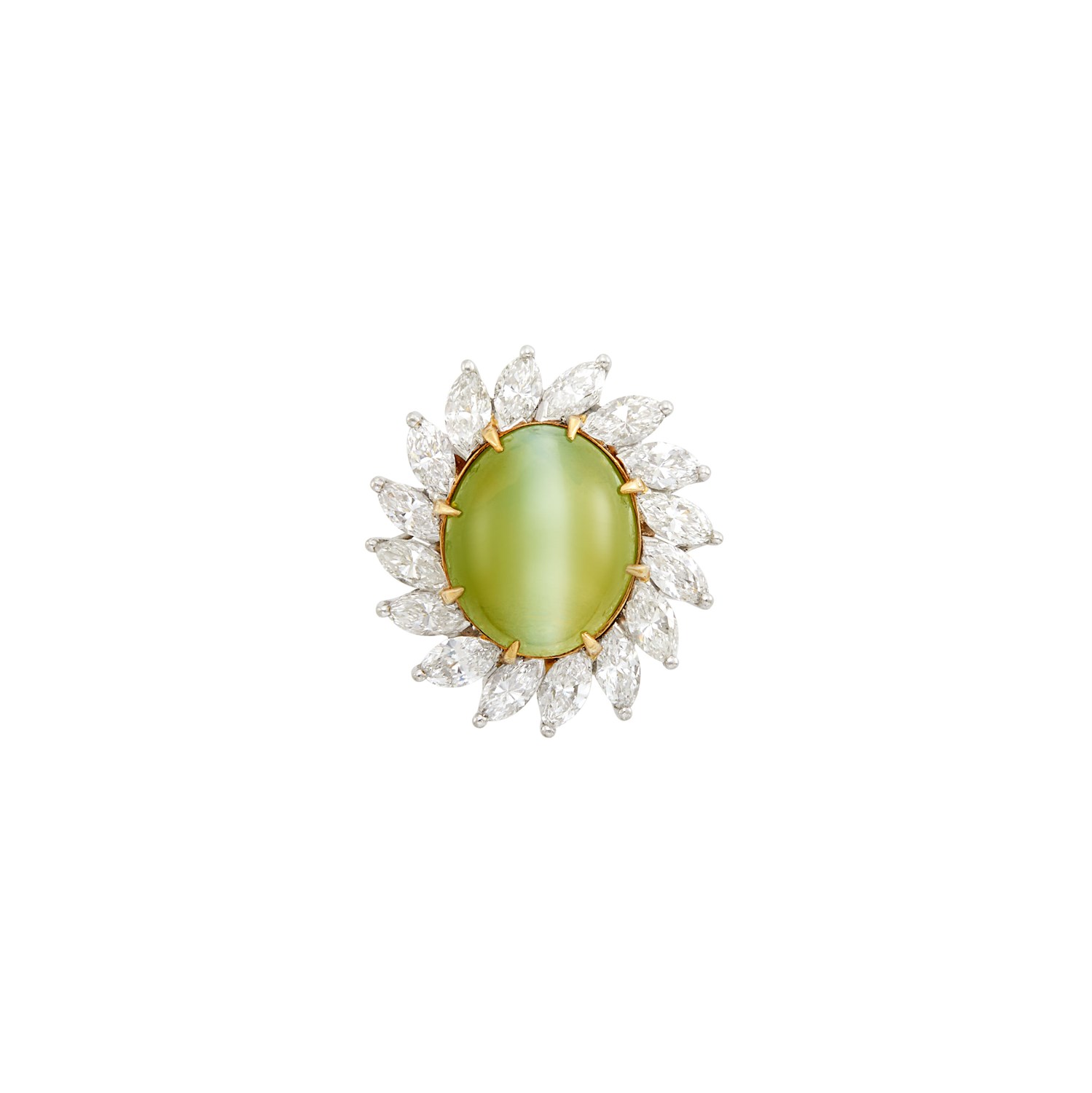 Lot 297 - Platinum, Cat's Eye Chrysoberyl and Diamond Ring