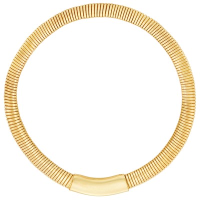 Lot 635 - Gold Snake Link Necklace