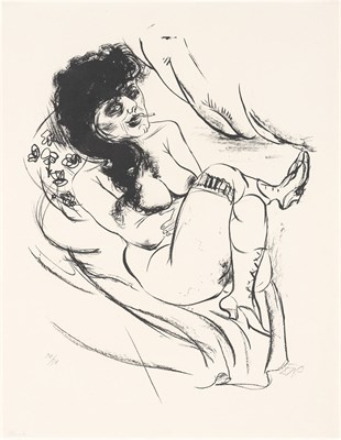 Lot 53 - Otto Dix (1891-1969) LIEGENDER AKT (SITZENDE...