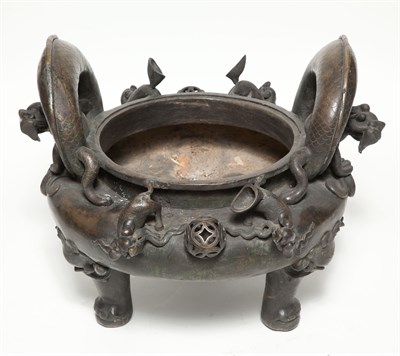 Lot 274 - Chinese Patinated Bronze Incense Vessel Height...