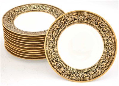 Lot 268 - Set of Twelve Limoges Gilt-Decorated Porcelain...