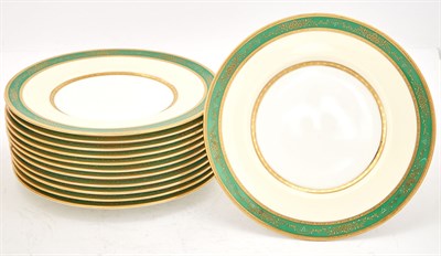 Lot 148 - Set of Twelve Mintons Gilt-Decorated Green...
