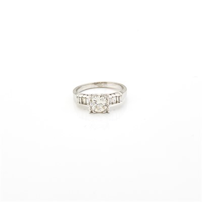 Lot 1347 - White Gold and Diamond Ring