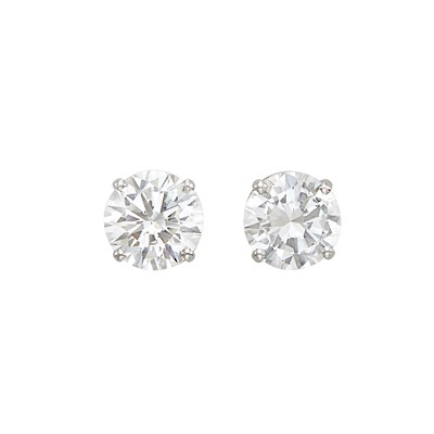Lot 321 - Pair of White Gold and Diamond Stud Earrings