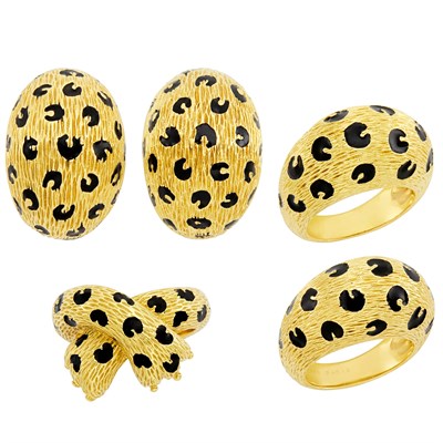 Lot 397 - Group of Gold and Enamel Jewelry, Georland for Fred, Paris